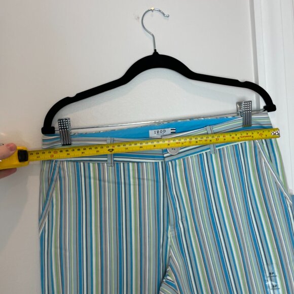 NWT IZOD striped capris 23" size 8P - multicolor pinstripe - golf stretch - Picture 7 of 10